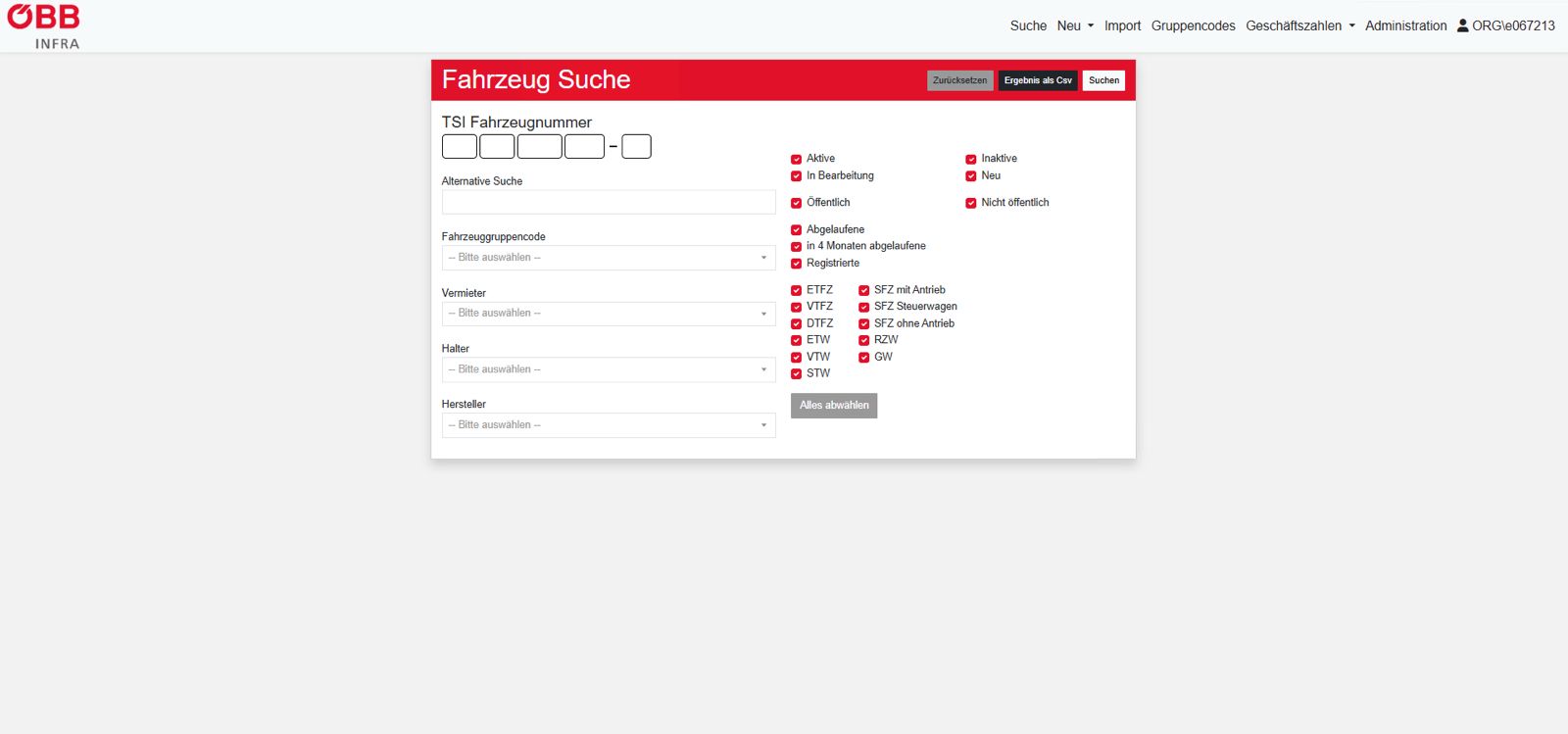 Fahrzeug-Datenbank